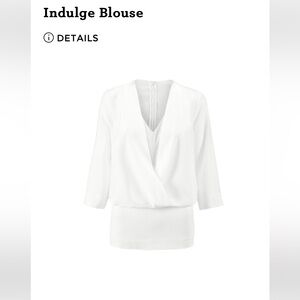 CAbi Indulge Elegant White Wrap Blouse
